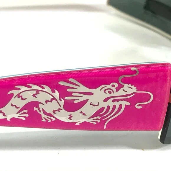 Coco Song Sunglasses COME ON Col.1 Blue Pink Square Frames with Green Lenses